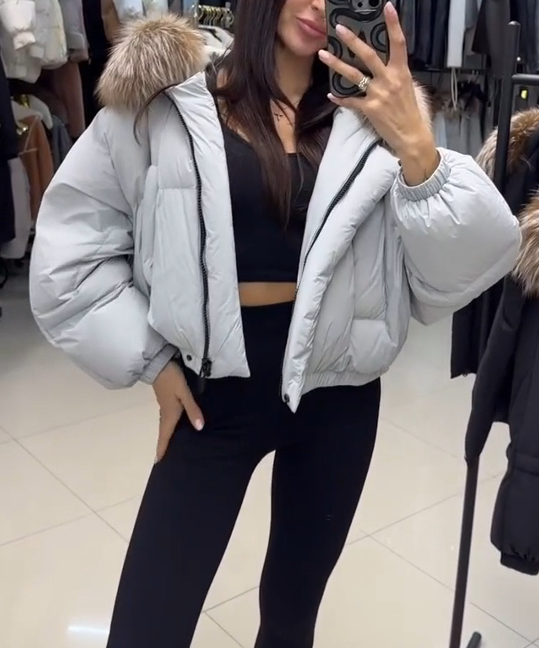 Hooded fleece bomber jacket