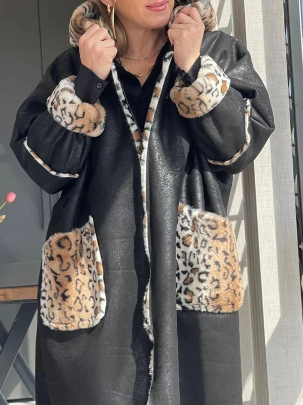 Women Round Neck Hooded Printed Reversible Casual Jacket