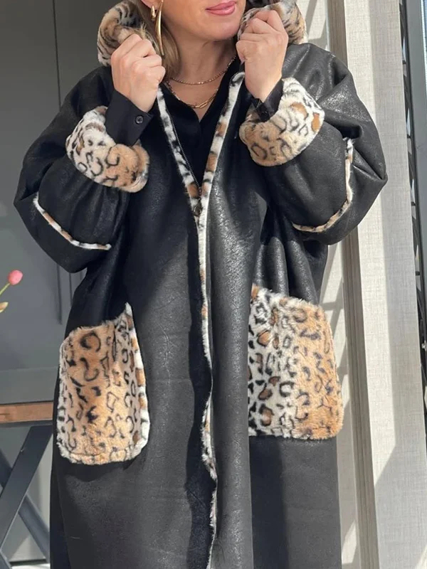 Women Round Neck Hooded Printed Reversible Casual Jacket