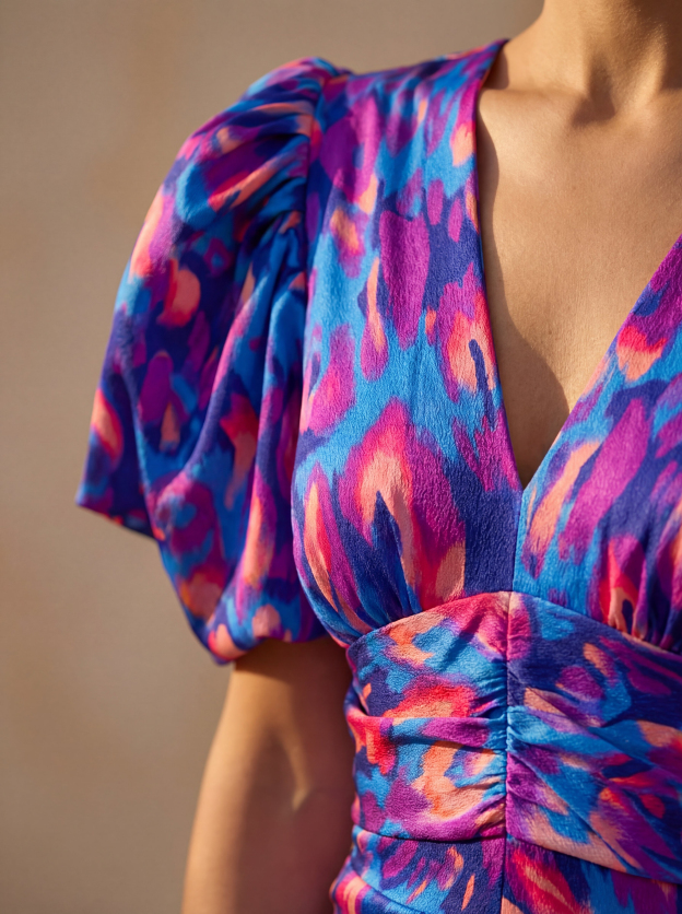 Ani | Elegant Summer Dress | Orange/Purple