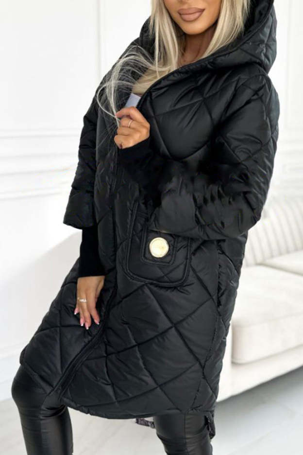 Chaqueta acolchada larga y moderna de estilo chic