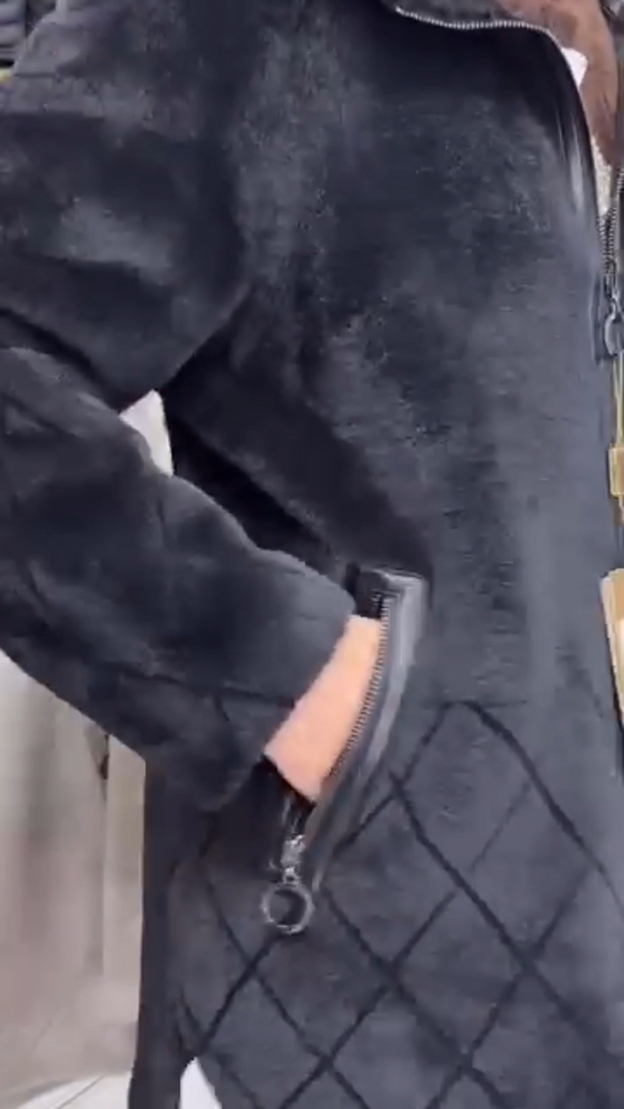 Fashion Edgy Reversible Black Faux Fur Jacket