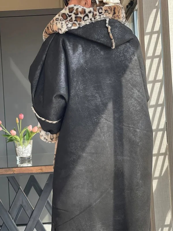 Women Round Neck Hooded Printed Reversible Casual Jacket