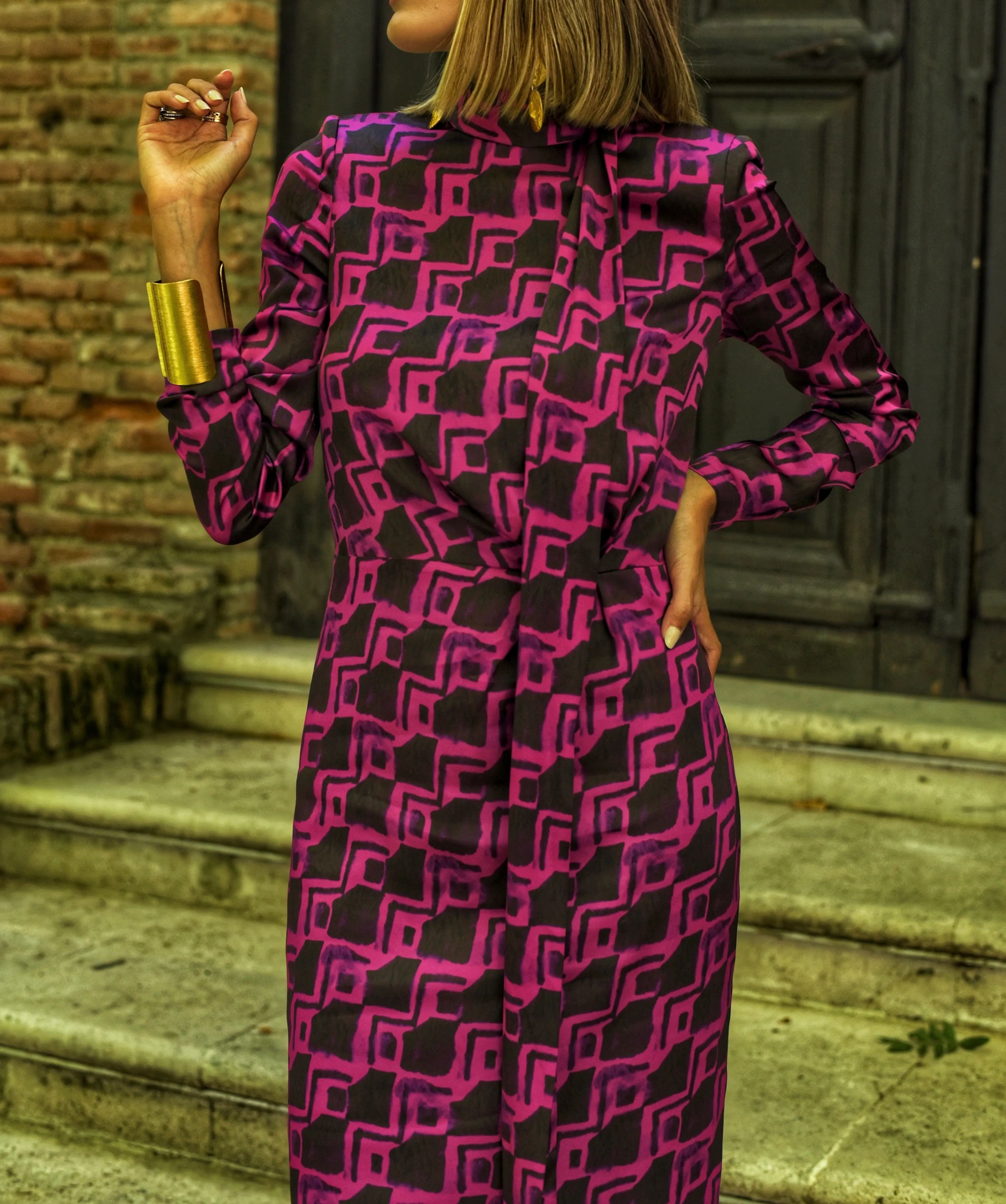 Vestido Estroncio marino/fucsia