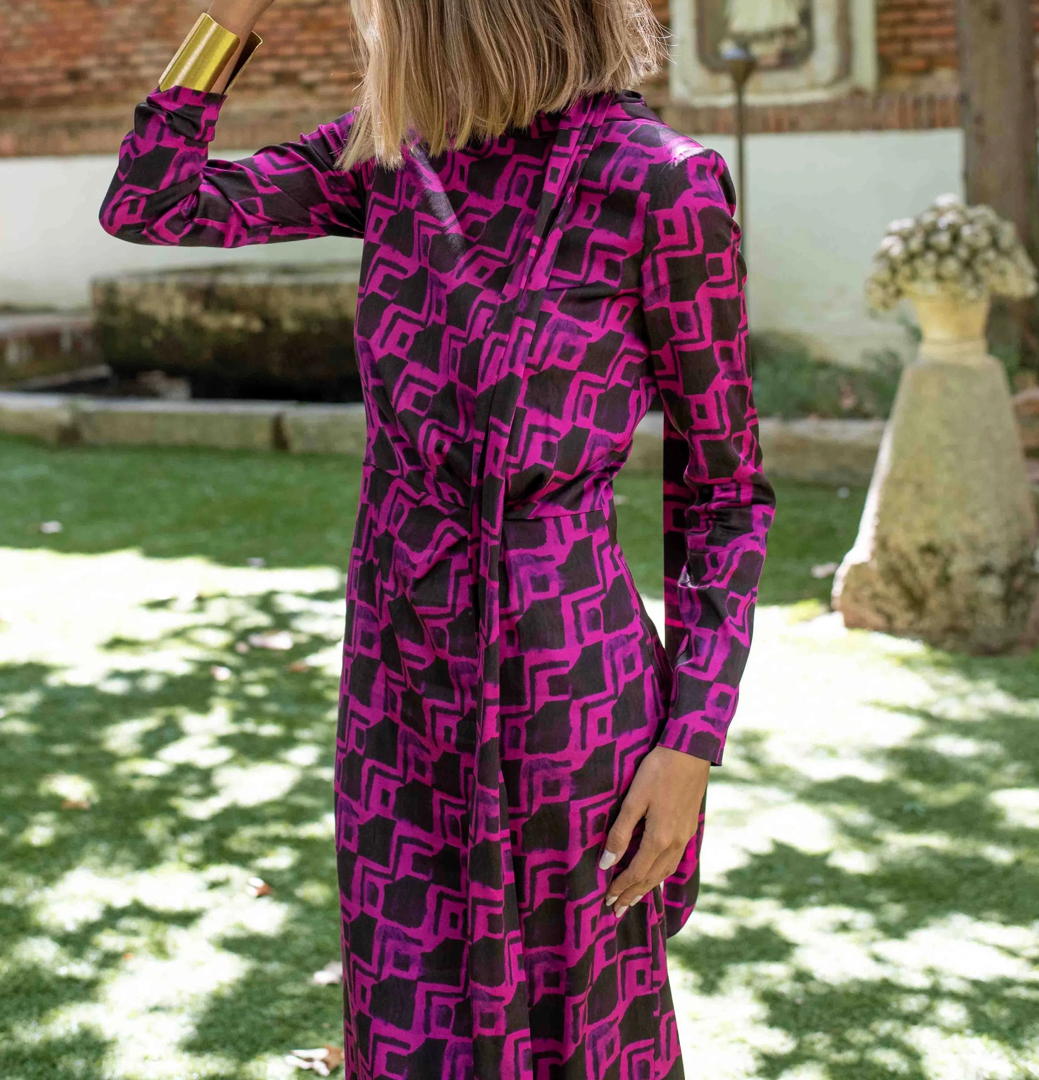 Vestido Estroncio marino/fucsia