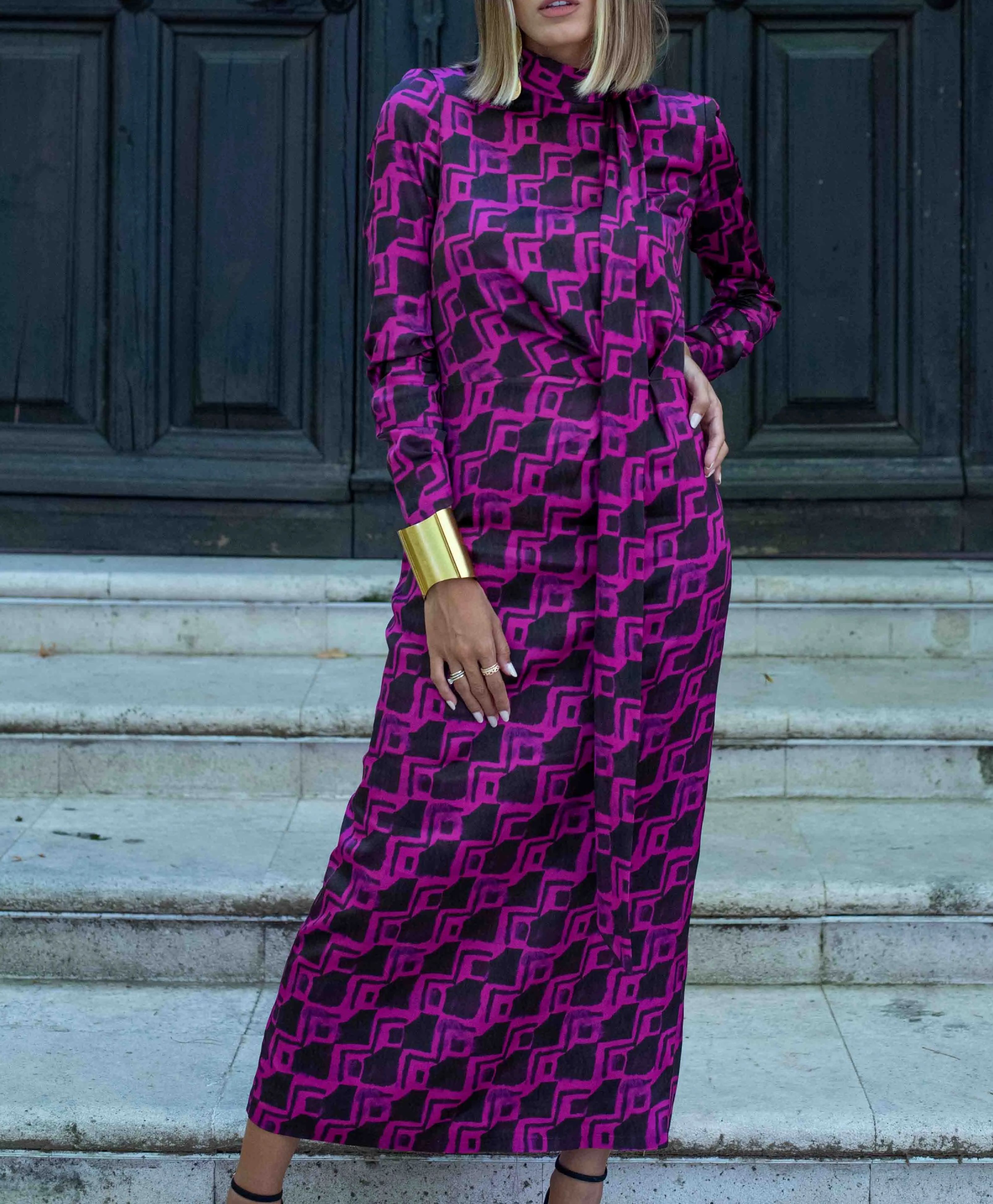 Vestido Estroncio marino/fucsia