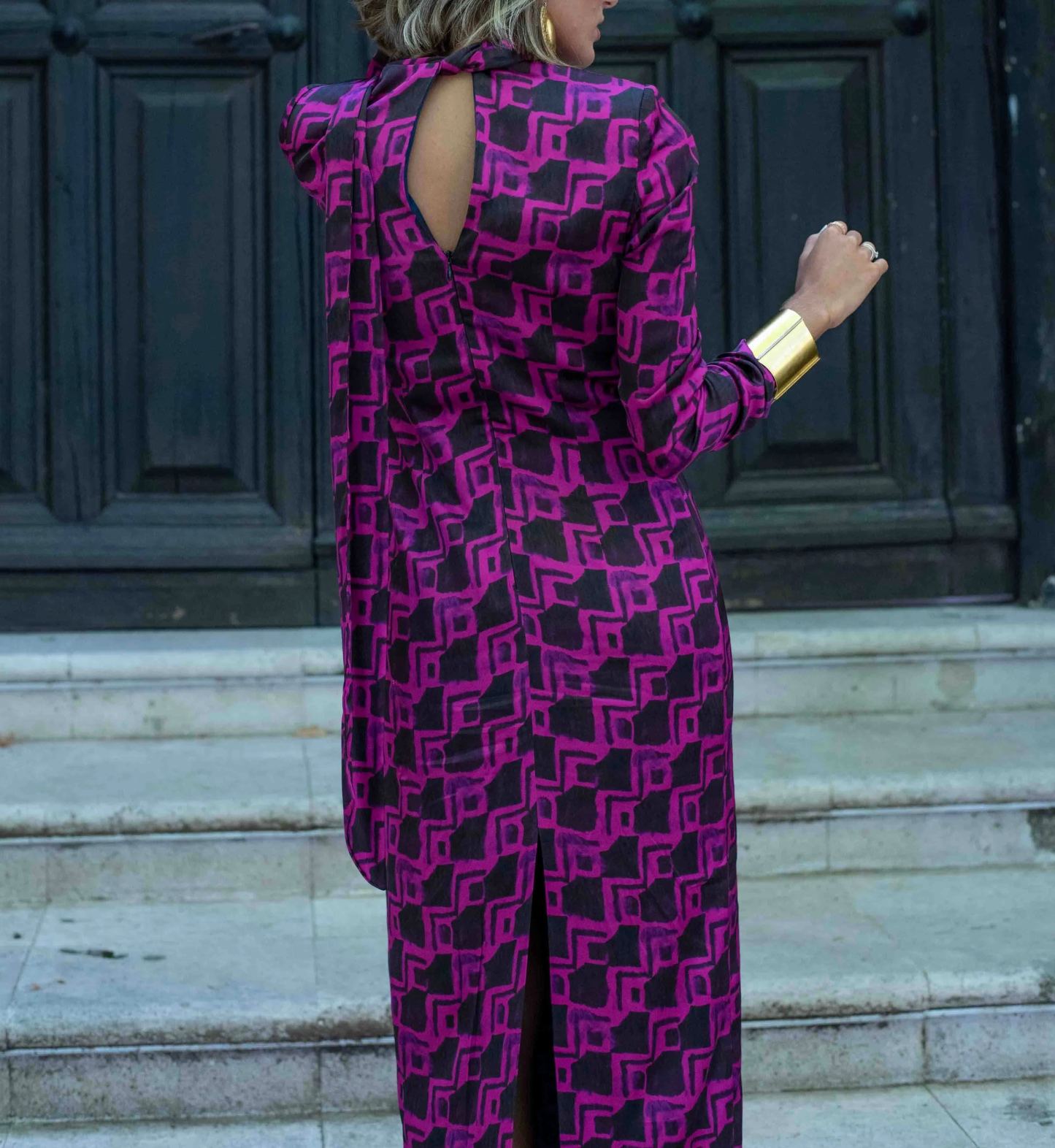 Vestido Estroncio marino/fucsia