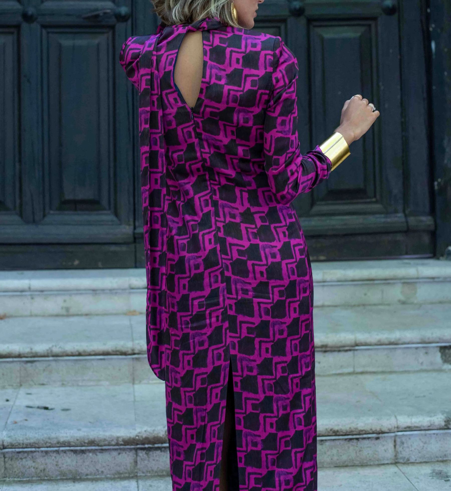 Vestido Estroncio marino/fucsia