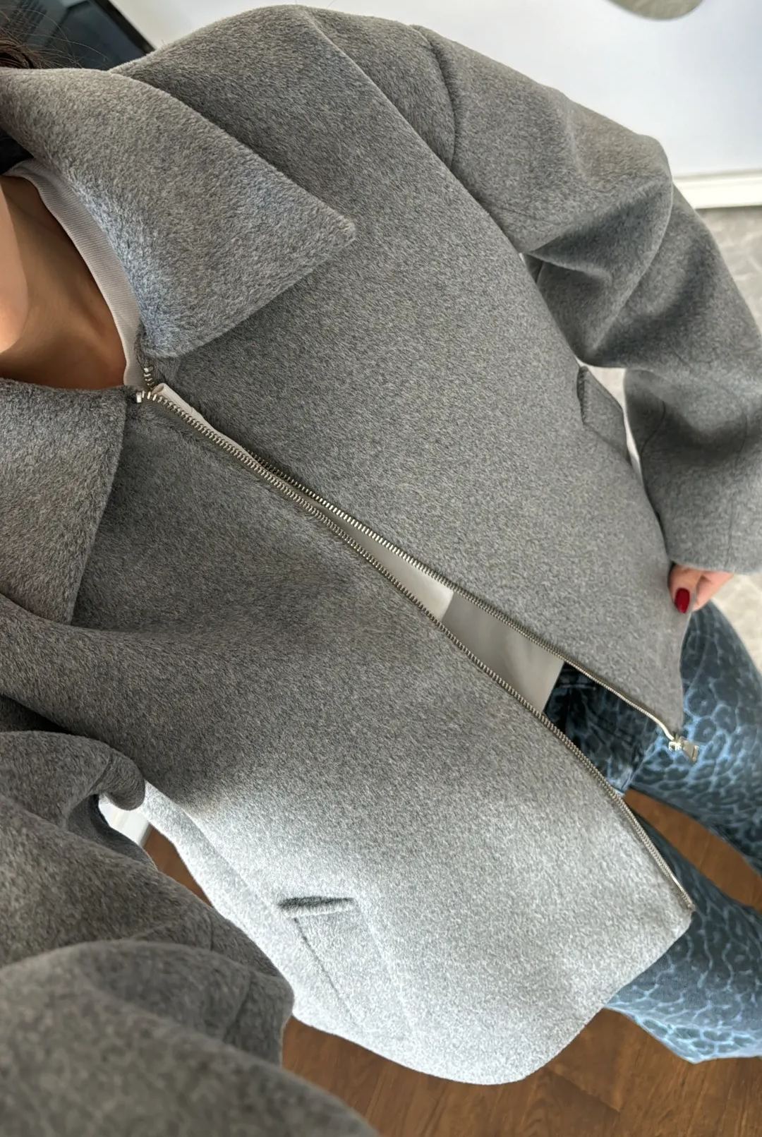 Collar Detailed Cashmere Jacket