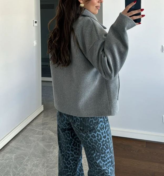 Collar Detailed Cashmere Jacket