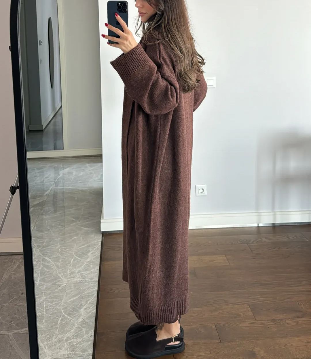Bitter Brown Long Cardigan