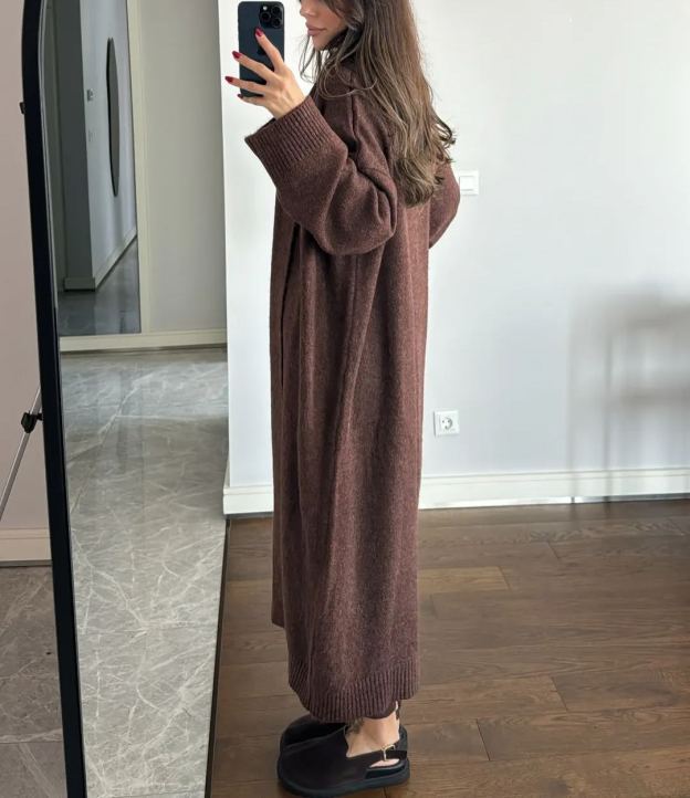 Bitter Brown Long Cardigan