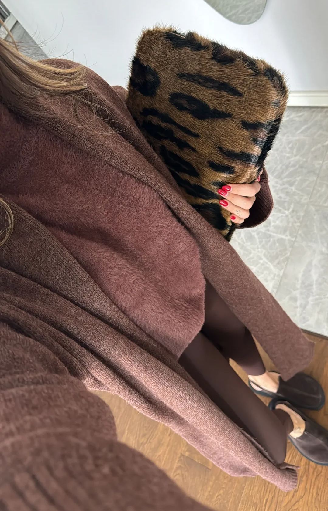 Bitter Brown Long Cardigan