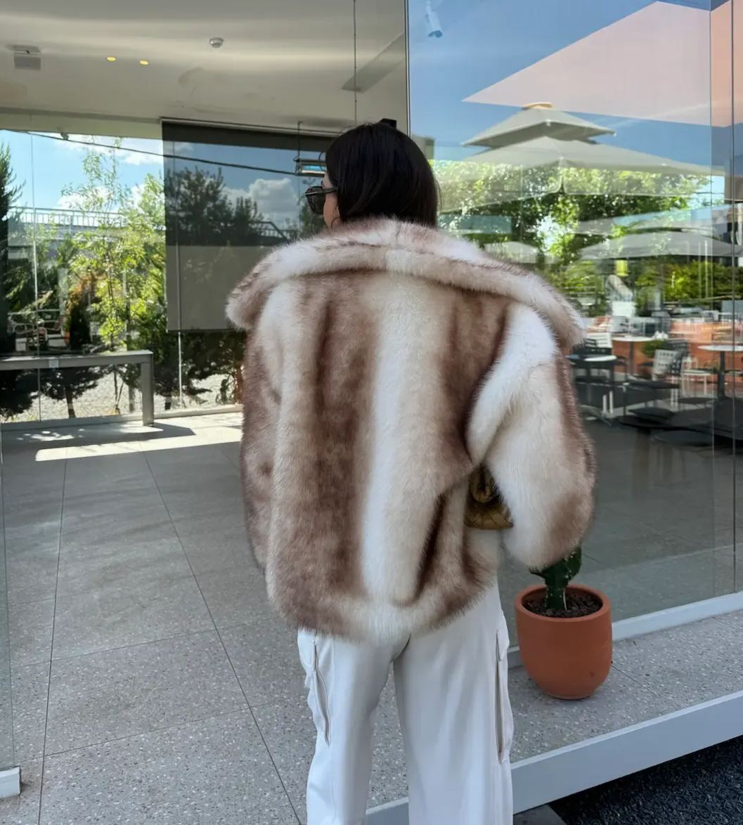 Brown Transitional cream Fur