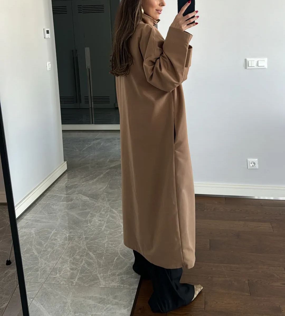 Button Detailed Brown Trench Coat