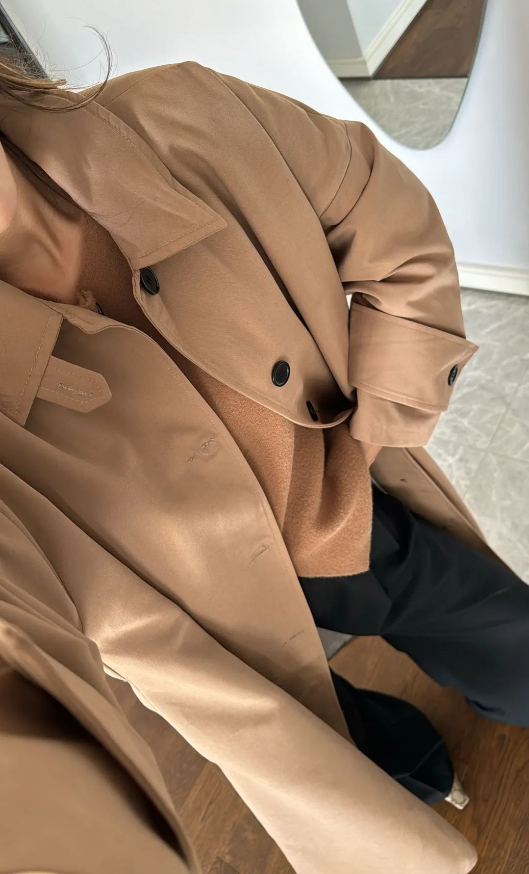 Button Detailed Brown Trench Coat