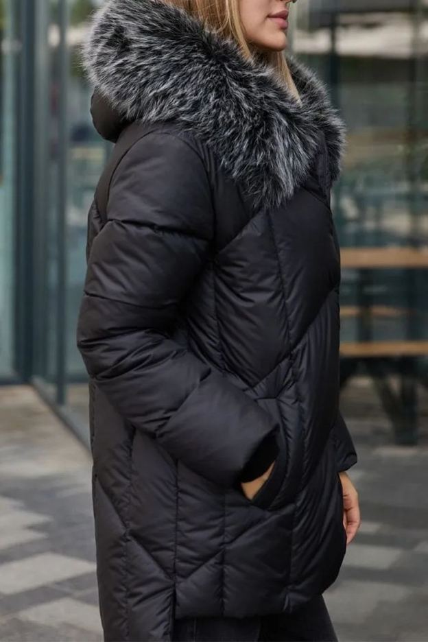 Women's Casual Hooded Fur Collar Cotton Coat