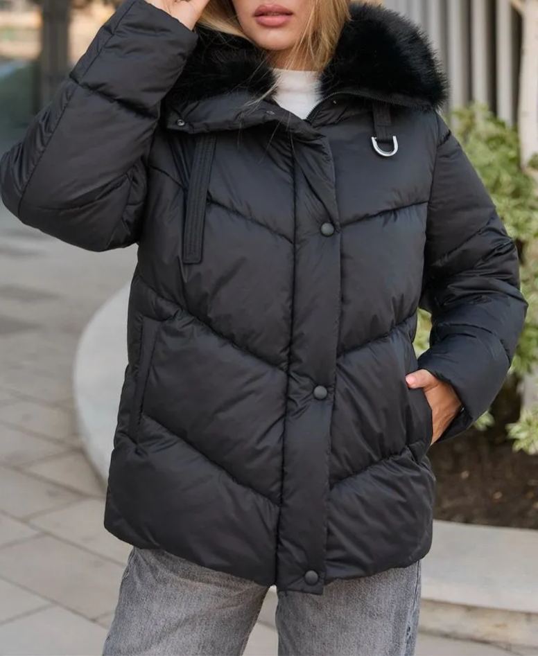 Solid Color Lapel Down Jacket