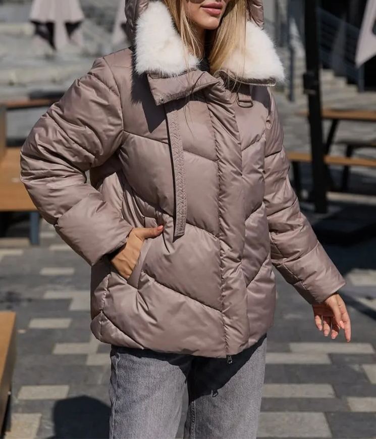 Solid Color Lapel Down Jacket