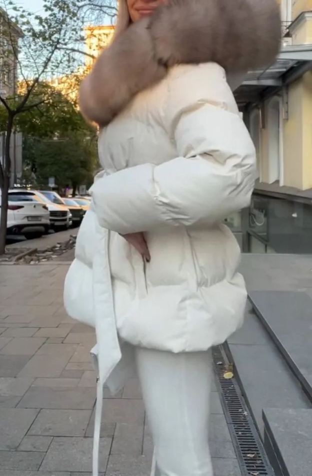 Solid Color Hooded Hair Collar Cotton Jacket