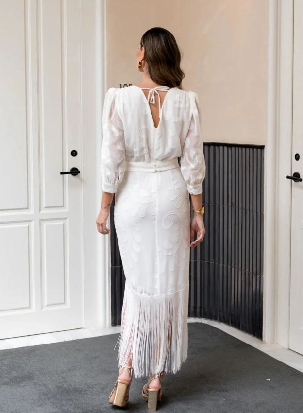 Printed fringe dress