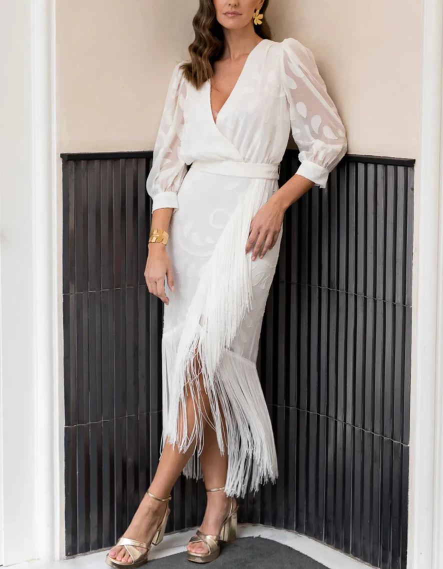 Printed fringe dress