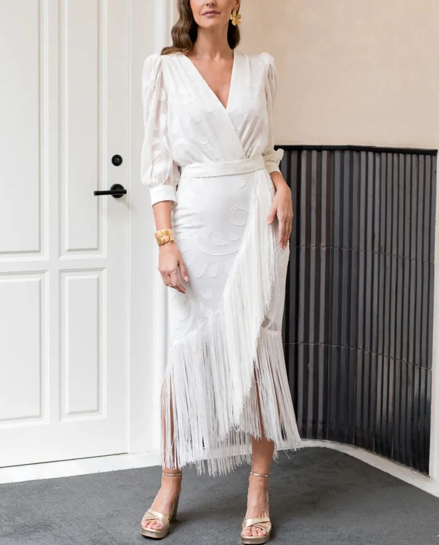 Printed fringe dress