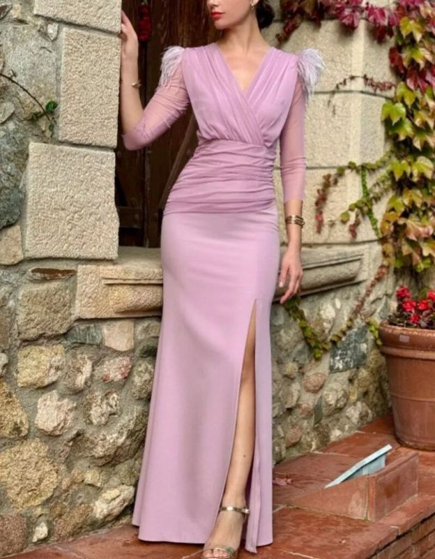 Turquoise wide draped midi dress