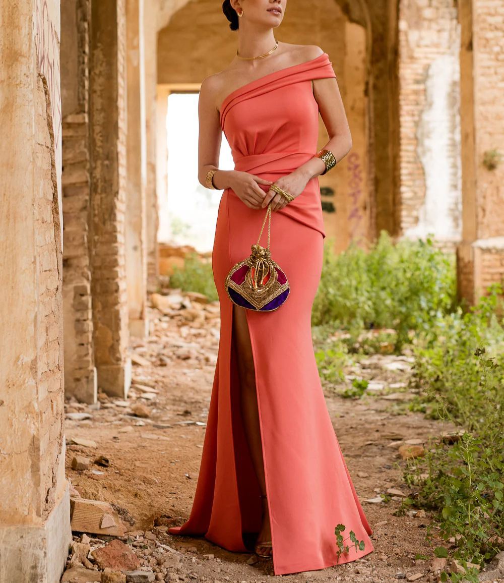 Long asymmetrical dress