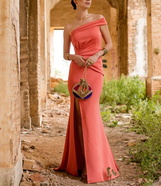 Long asymmetrical dress