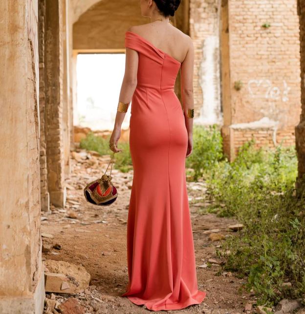 Long asymmetrical dress