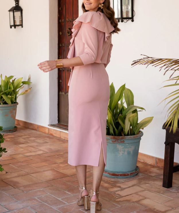 Midi dress with organza detail