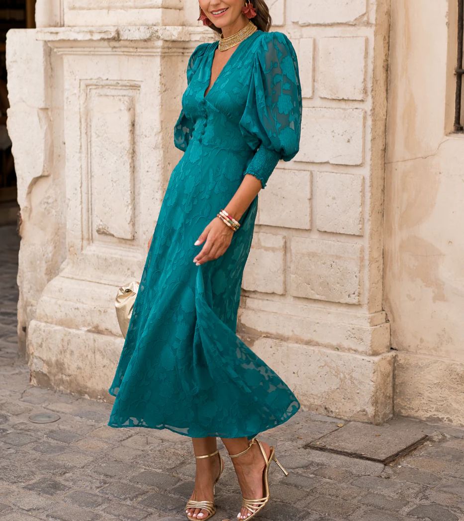 Strachan brocade midi dress