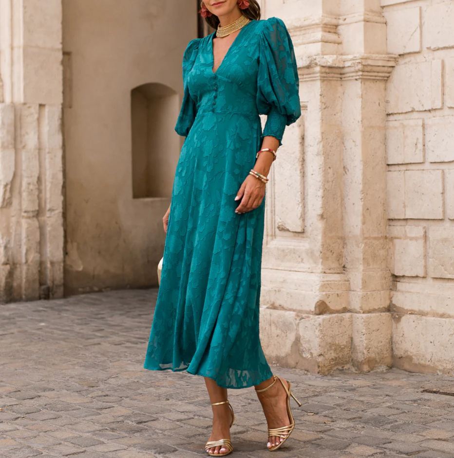 Strachan brocade midi dress