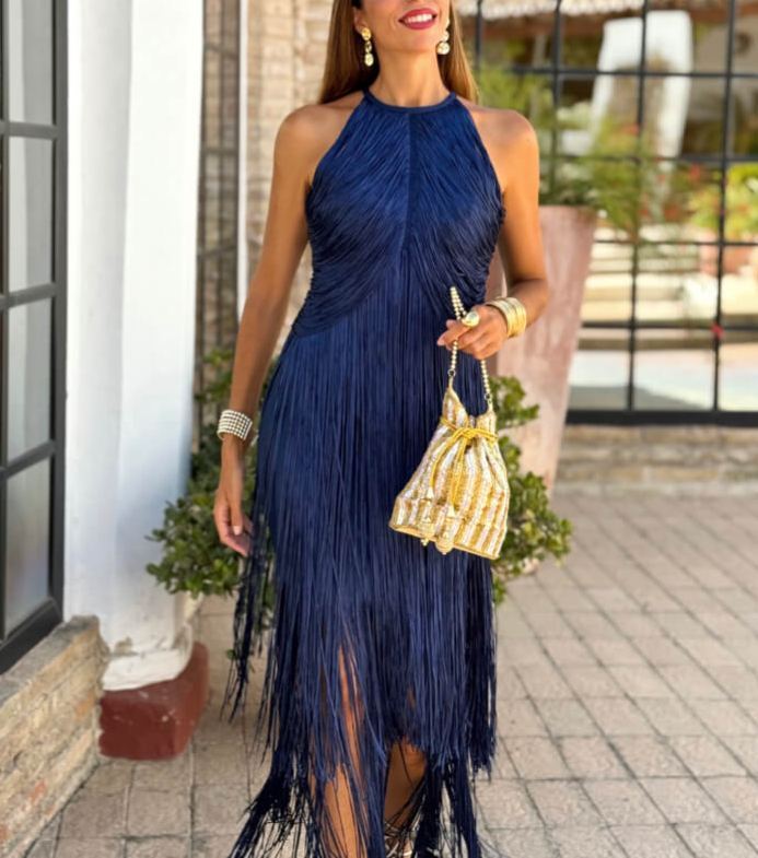 Oriana navy blue Dress