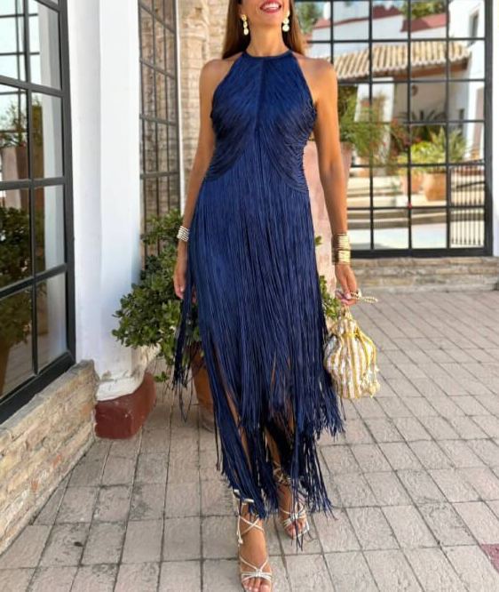 Oriana navy blue Dress