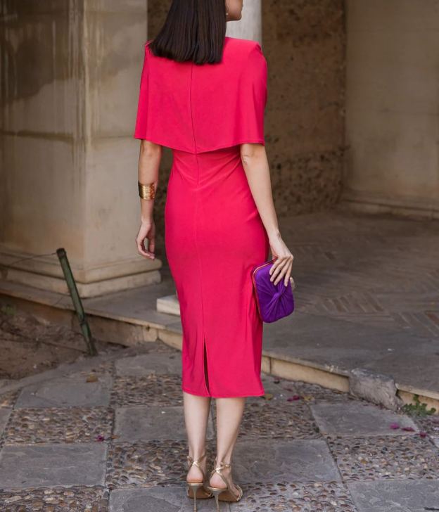 Coral knot midi dress