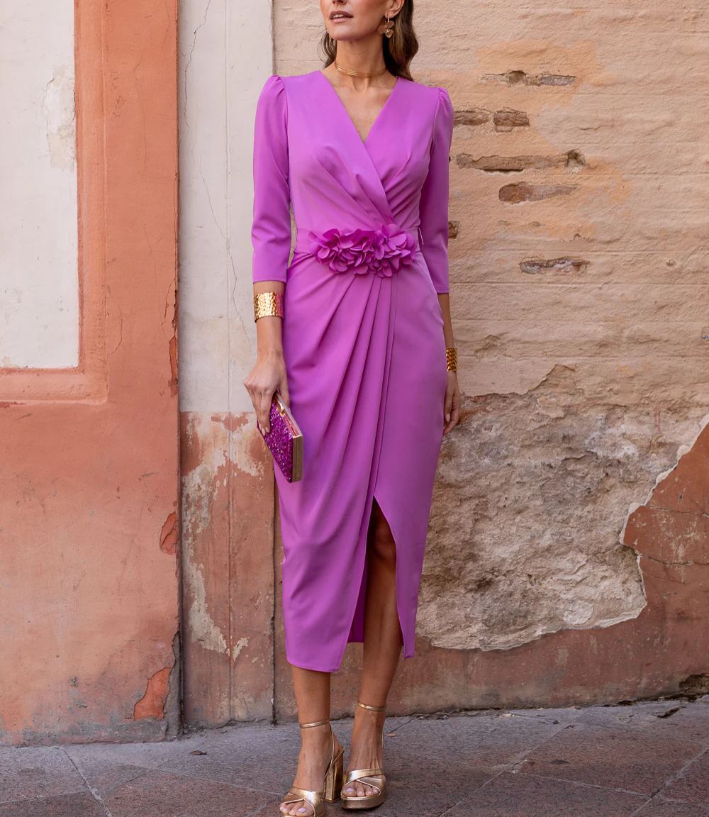 Petunia orchid midi dress