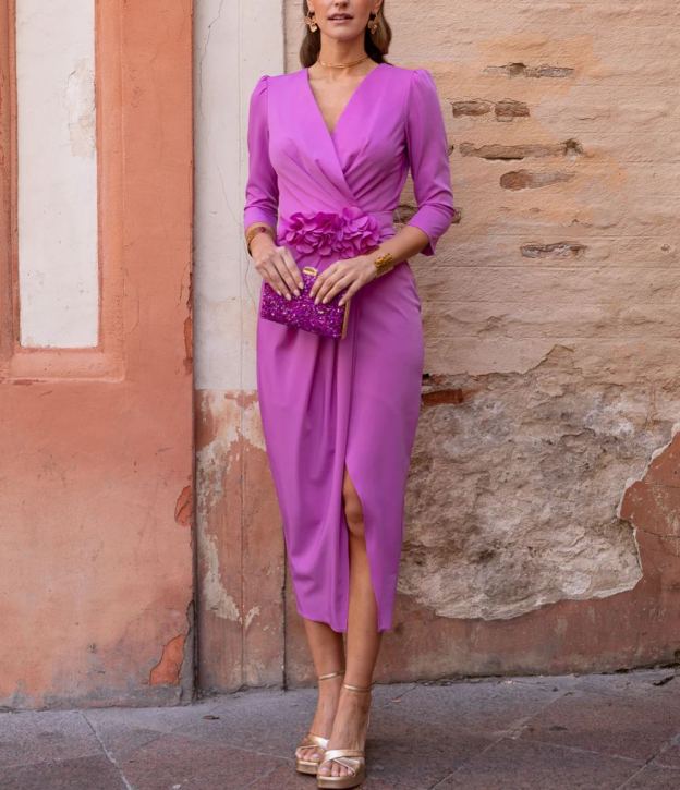 Petunia orchid midi dress
