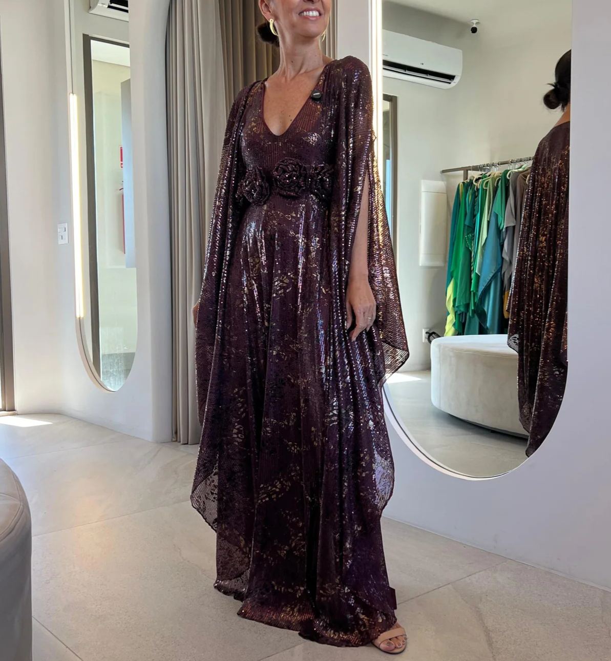 Lucia Long Sequined Party Dress