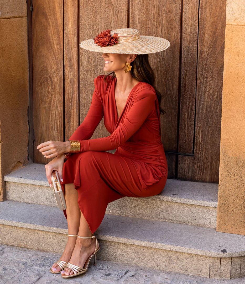 Ruched side midi dress with shoulder pads in tile