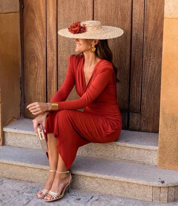 Ruched side midi dress with shoulder pads in tile