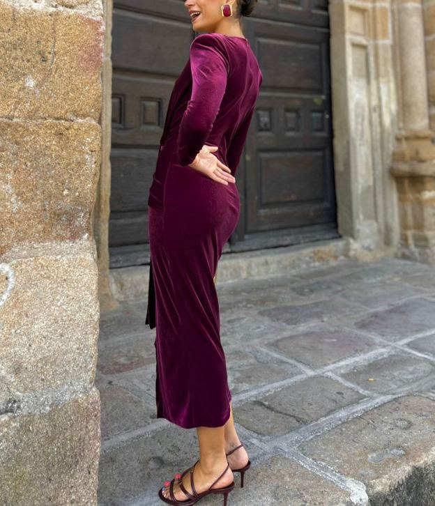 La Calzada Bordeaux dress