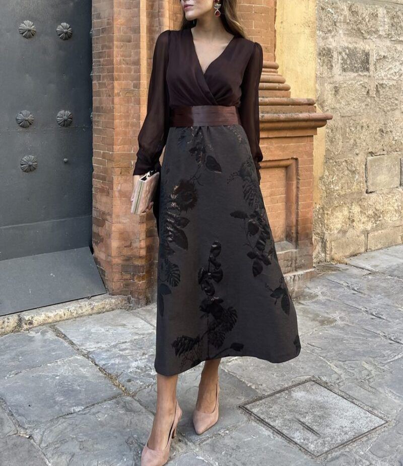 Brown Bavarian dress