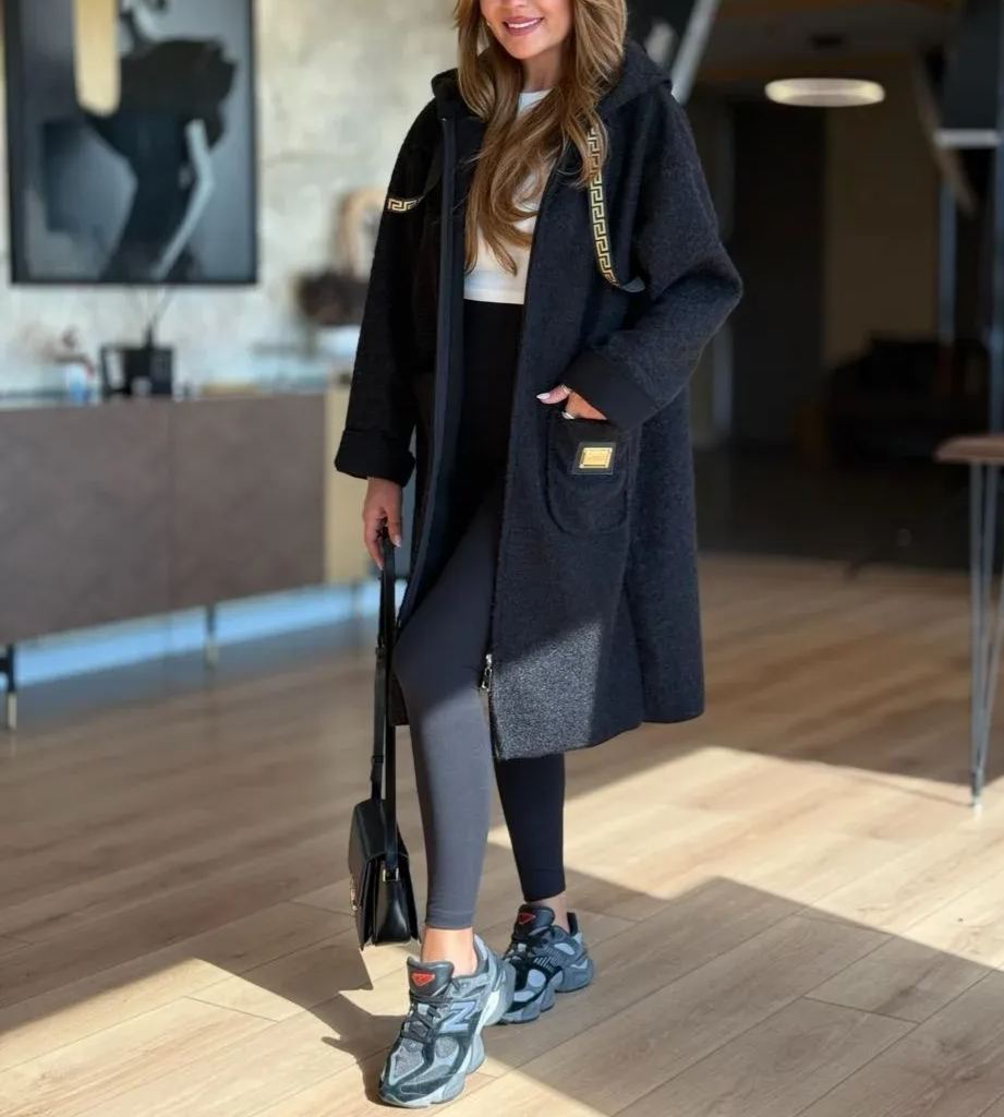 Black Boucle Cardigan Jacket