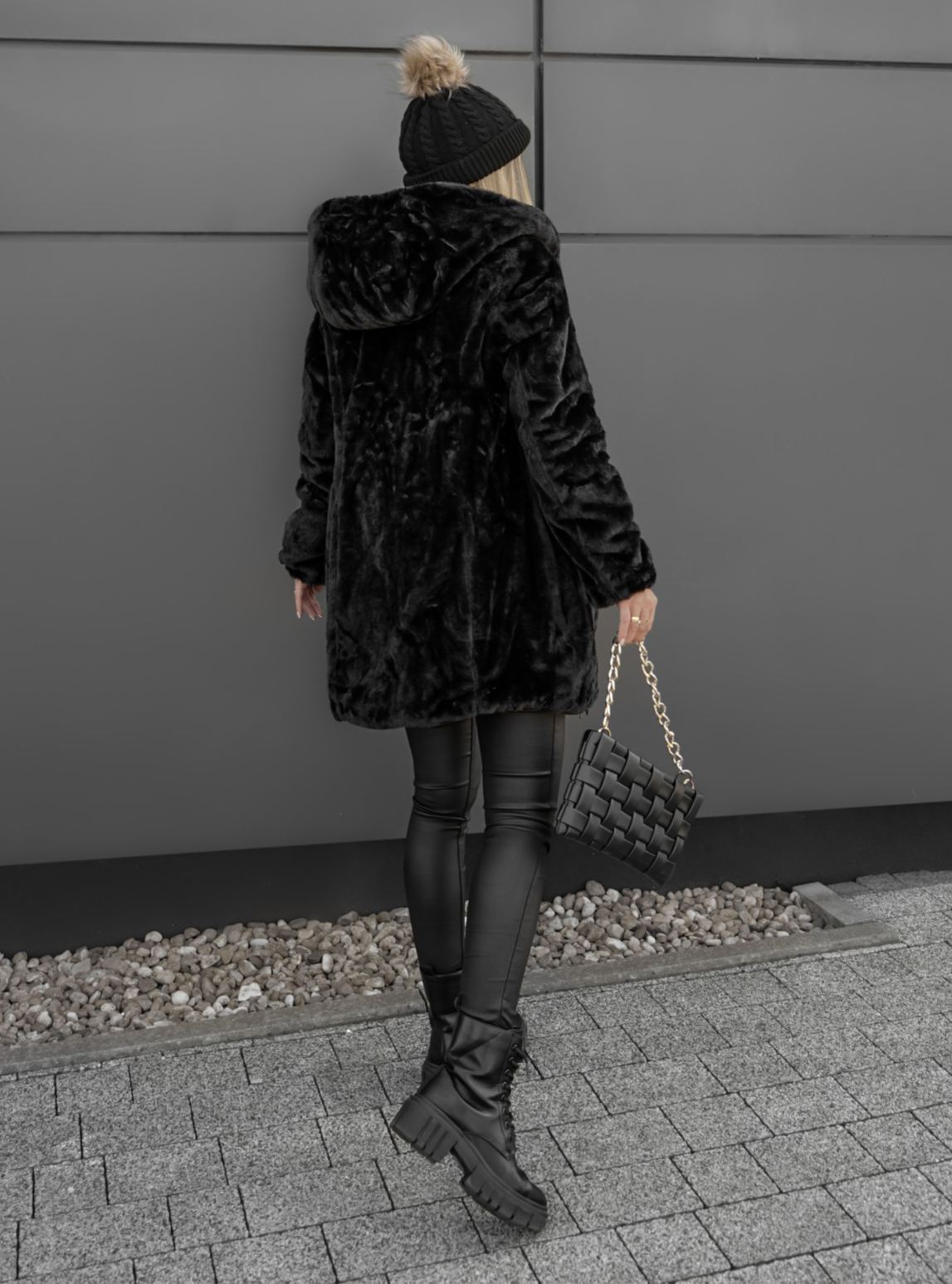 Clarena Reversible Jacket Cappuccino-Black