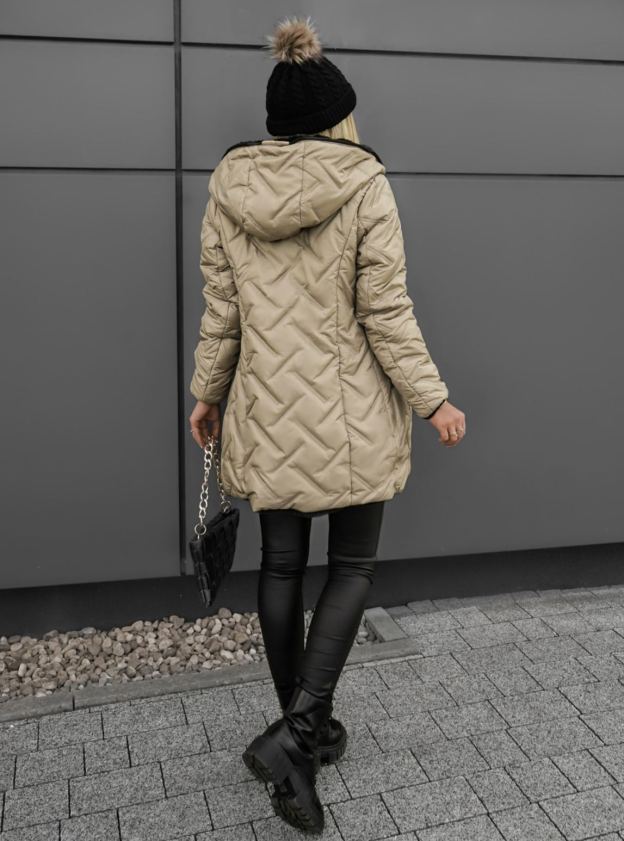 Clarena Reversible Jacket Cappuccino-Black