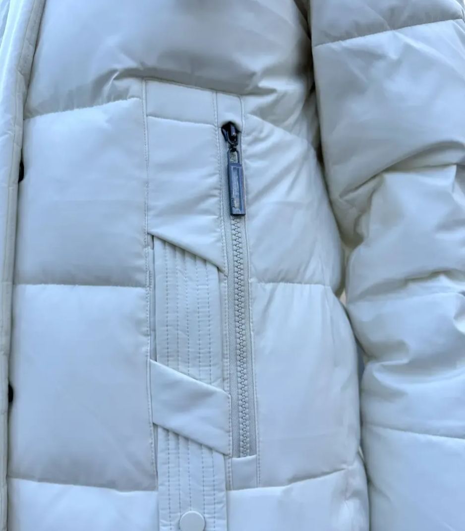 Elegant White Down Coat: Windproof, Hooded, and Long - Length
