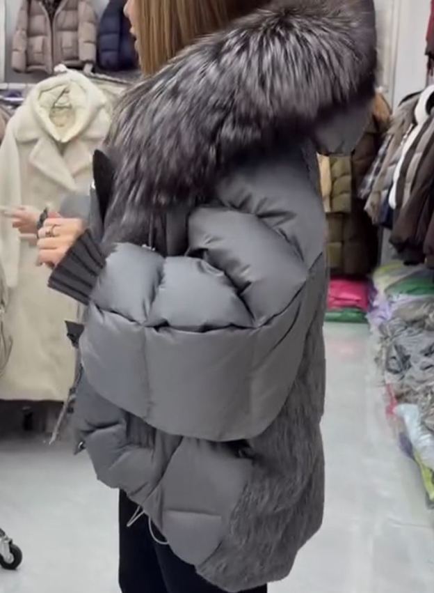 Women Fur Collar Splicing Casual Cotton Jacket