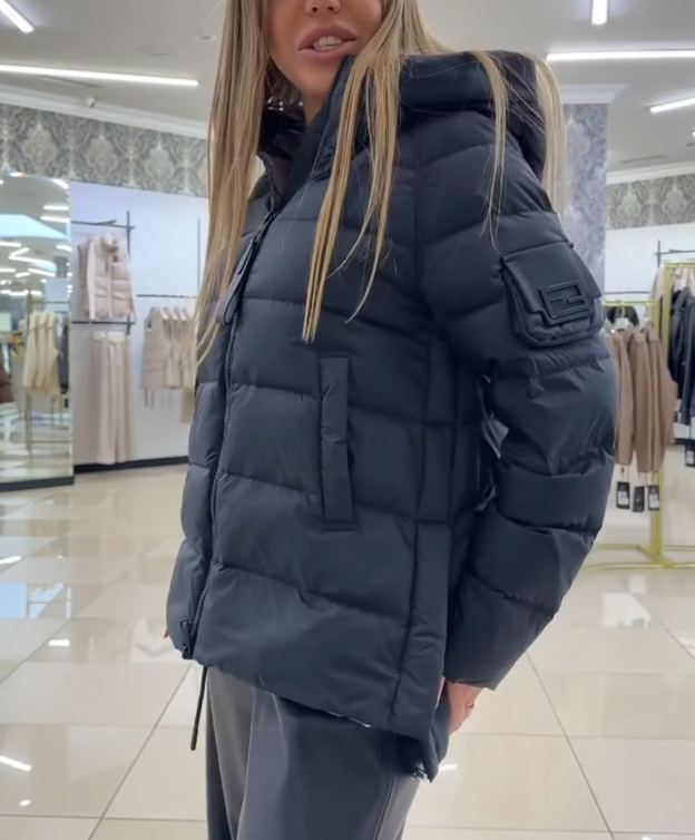 Minimalist Functional Black Down Jacket